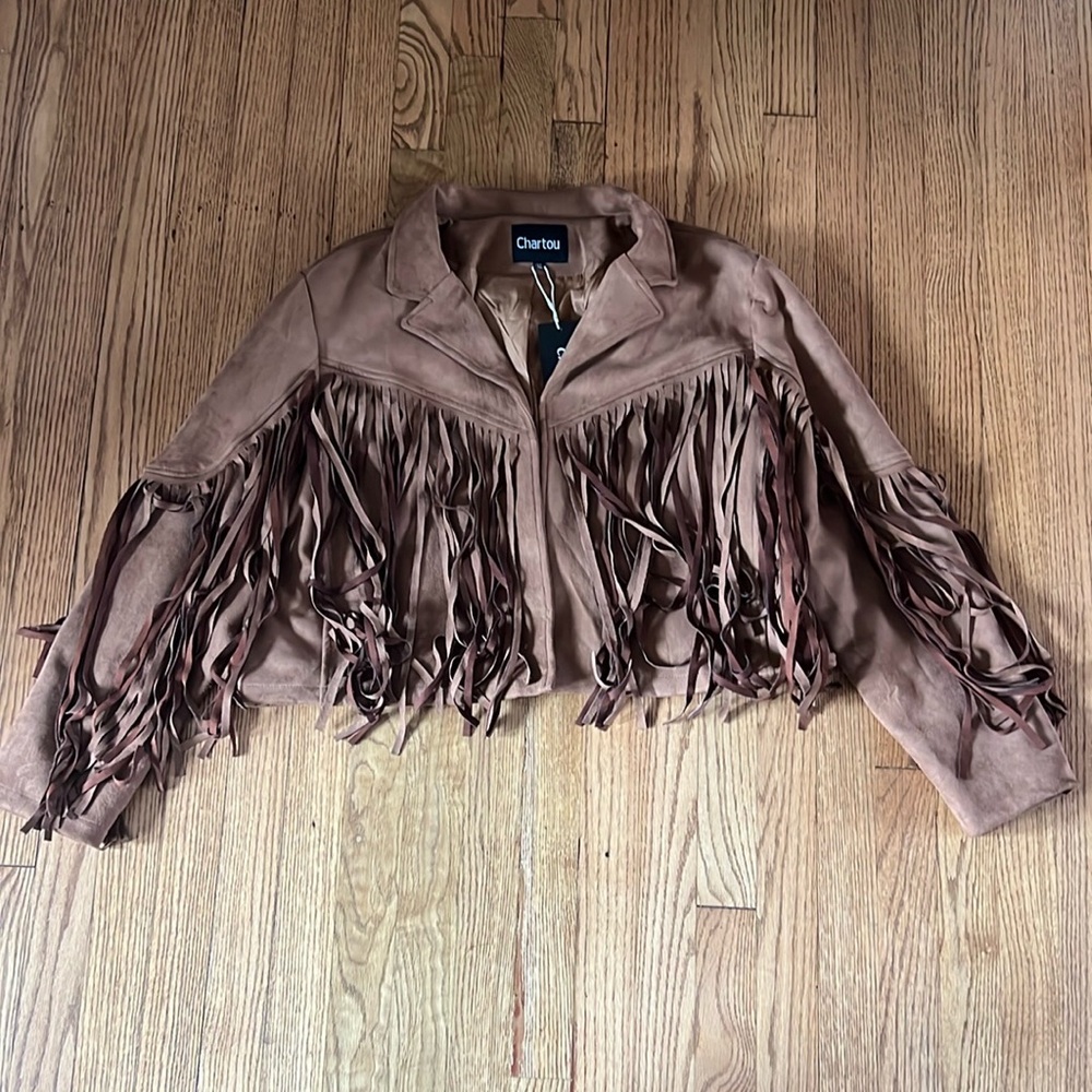 Brown Leather Fringe Jacket